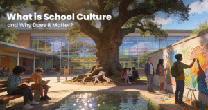 What is school culture in a positive school environment with students and teachers